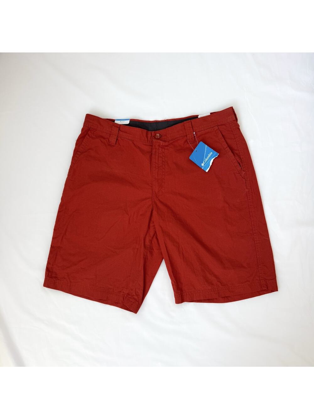 NWT Columbia Washed Out Short Men's Size 34 Waist 10" Inseam Red AM4471 Orange